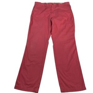 TailorByrd Collection Mens Casual Chino Pants Red Sz 34x30 Mid Rise Straight Leg